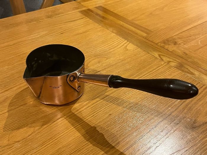 Antique Hodges & Son Dublin Copper Brandy Pan