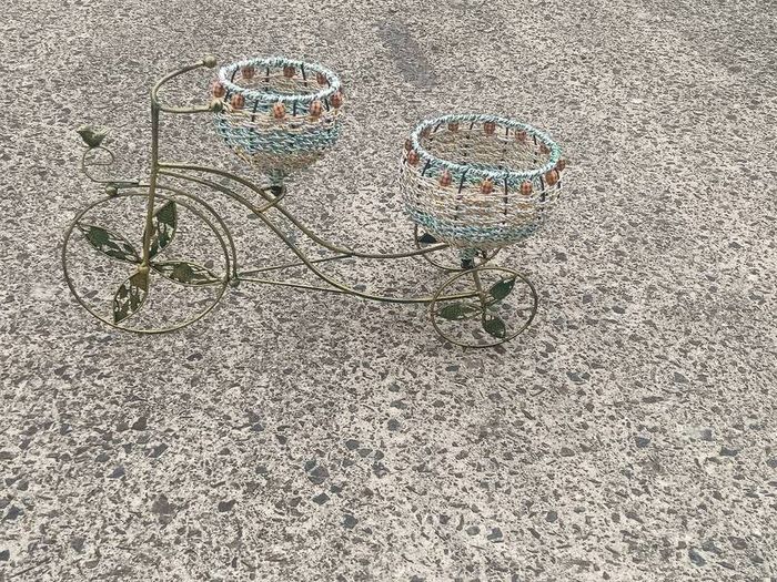 Vintage Metal Tricycle Planter 26 Inches Long