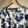 Phase Eight Short Sleeve Feather Print Top, Blue/White UK10 Image 2