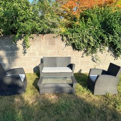 Royal Patio Rattan Garden Furniture Set | 4 Piece | Grey