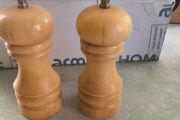 Vintage Wooden Salt and Pepper Set, 6 INCH Light Wood Grinders with S &amp; P Tops, Classic Kitchen Decor