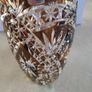 Vintage Germain Overlaid dark Amber Flashed Cut Crystal Glass Vase Image 9