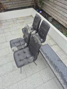 Dining chairs and bench