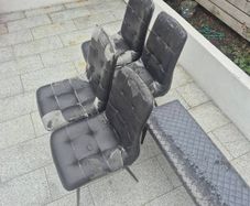 Dining chairs and bench