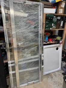 Corner Shower Door & Tray Set