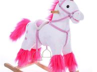 main image for ad Rocking Horse or Unicorn  Sound Effects with Saddle Bridle Stirrups Rocking Animal Plush Swing Seesaw Horse