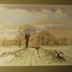 Unframed Watercolour - Winter Landscape
