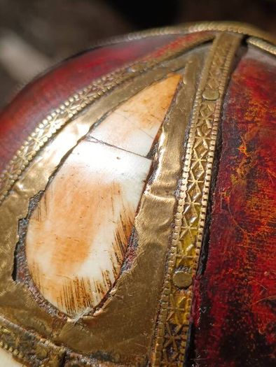 A Pair of Antique Inlaid Wooden Balls