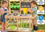 Wooden Kids Outdoor Mud Kitchen with Water Tap, Sink, Canopy and Accessories