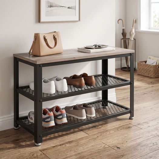 New Shoe Rack Bench With Mesh Shelves - FREE P&P