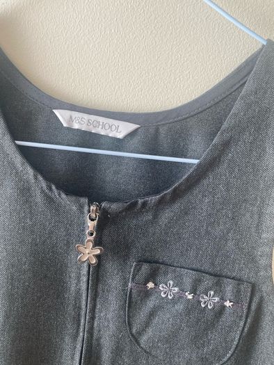 M&S grey pinafore (as new) age 7-8