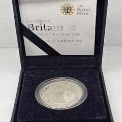 United Kingdom 2008 Silver Proof 1oz Britannia 2 Pounds One Ounce Fine Silver in Original Holder with COA