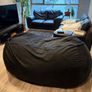 Large Black Oval Bean Bag Lounger - Extra Large Floor Sofa Image 2