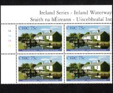 2006 Ireland Inland Waterways 75c The Grand Canal Commemorative Stamp Plate Block 1A1A1A1A Mint Never Hinged (MNH)