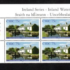 2006 Ireland Inland Waterways 75c The Grand Canal Commemorative Stamp Plate Block 1A1A1A1A Mint Never Hinged (MNH)