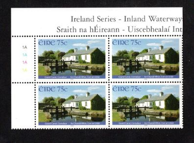 2006 Ireland Inland Waterways 75c The Grand Canal Commemorative Stamp Plate Block 1A1A1A1A Mint Never Hinged (MNH)