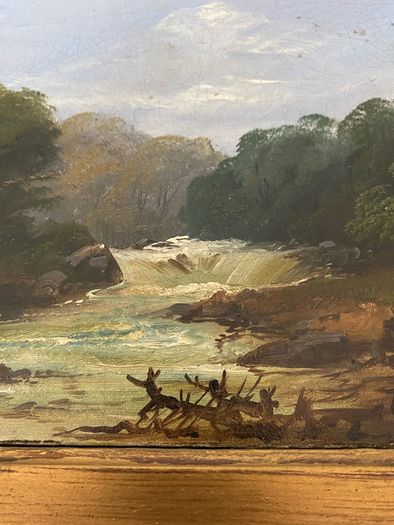Small 19th Century Oil on Canvas in Gilt Frame