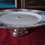 Royal Albert Moonlight Rose Bone China Gold Gilt Footed Cake Stand Made In England Image 2