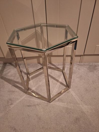 Glass lamp table