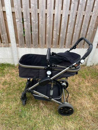 Magic ZC 3 in 1 Pushchair Pram Travel System, Baby Stroller 3 in 1 with Reversible Two Pushing Modes, Newborn Infant Carriage One-Click Folding, Toddler Buggy Aluminum Frame (739 Black)