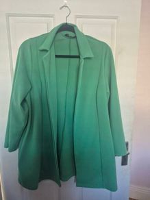Vibrant green long green jacket