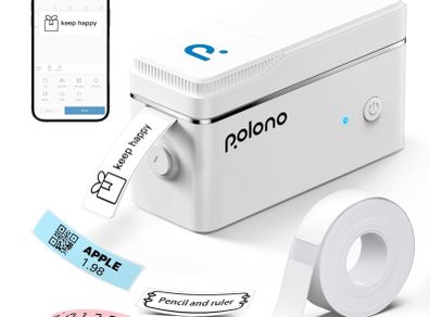 Label Maker Machine with Tape, P31S Portable Bluetooth Label Printer, Wireless Handheld Sticker Maker Mini Label Makers with Multiple Templates for Organizing Storage Barcode Office Home, White