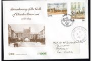 1986 Ireland Bicentenary of the Birth of Charles Mulready Stamps An Post First Day Cover (FDC)with Clonmel (Cluain Meala) first day cancel and Drimoleague Steel Cancel