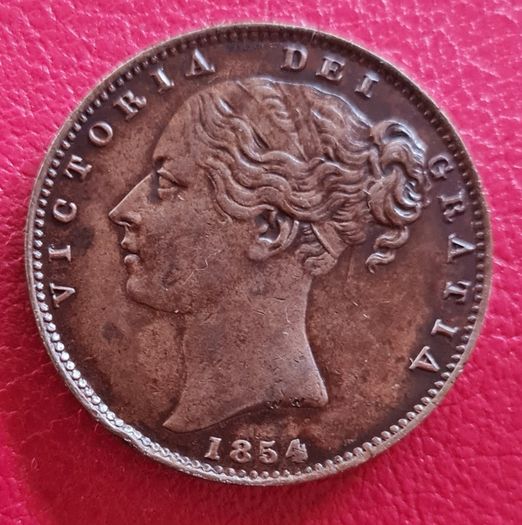 1854 United Kingdom 1 Farthing - Victoria 1st portrait coin