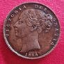 1854 United Kingdom 1 Farthing - Victoria 1st portrait coin Image 2