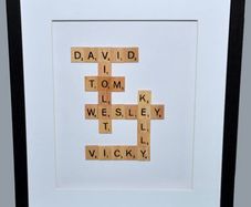 Scrabble Tile Picture Frame - Family