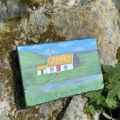Handpainted Kerry Cottage On Slate