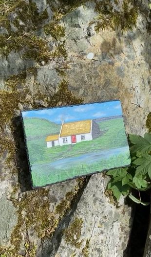Handpainted Kerry Cottage On Slate