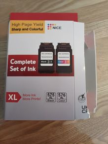 Printer Ink for Canon Printer 575XL Black and 576 XL Colour