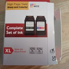 Printer Ink for Canon Printer 575XL Black and 576 XL Colour