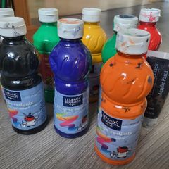 Childrens Paint, pots and brushes