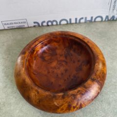 Vintage Fruit Wood Dish Ashtray Trinket Display Piece