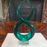 Teal knotted glass sculpture Image 5