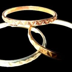 Vintage Hallmarked 9k Rose/White/Yellow Gold Rings