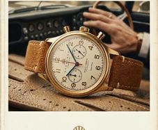 Gold Huguenot men's chronograph watch