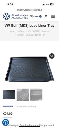 vw golf boot load liner tray