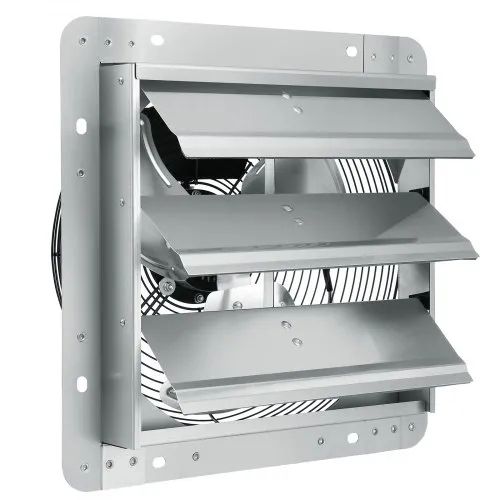 Shutter Exhaust Fan, 356 mm High-speed 1400RPM 994 CFM, Aluminum Wall Mount Attic Fan with AC-motor,