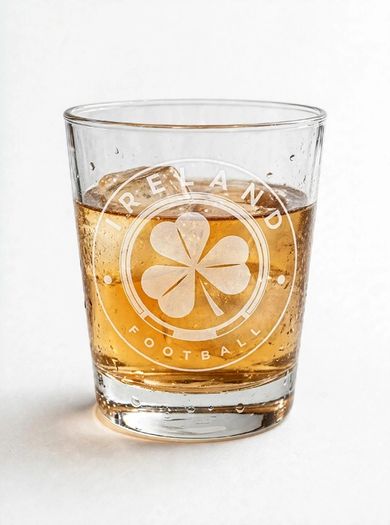 Ireland Football Laser-Engraved Whiskey Tumbler