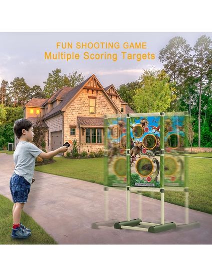 Shooting Games for Kids Air Popper Guns with Moving Shooting Target, 2 Air Shooting Toy Guns 24 Soft Foam Balls