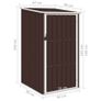 Garden Shed Brown 87x98x159 cm Galvanised Steel Image 7