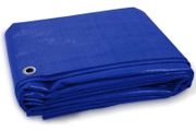 Blue Tarpaulin Sheet 1.8m x 2.4m Lightweight PE Plastic Tarp 80gsm Water-Resistant Ground Sheet Multipurpose Small Tarpaulin Covers used for Garden Furniture Shed Camping  MULTIPLE SIZES AVAILABLE (FREE POSTAGE)