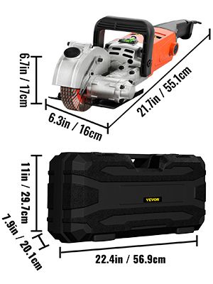 Electric Wall Chaser 4KW 4.8KW Seamless Groove Cutting Machine 125mm Steel Concrete Circular Saw Slotting Tool Set