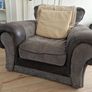 Marl grey L shaped couch and armchair set Image 5