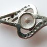 Vintage 925 Sterling Silver Ornate Clear Stone  Pendant & Necklace length 20" - 3g Image 5