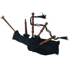 Kids Scottish Great Highland Bagpipes Green Black Watch Tartan