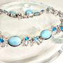 Silver bracelet Larimar & Neon Apatite Cluster Bracelet Image 6